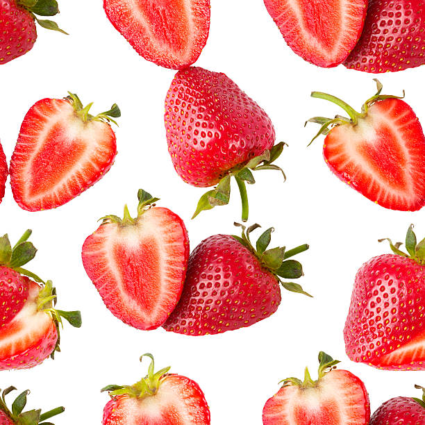 istock Sliced strawberries seamless wallpaper 104702059