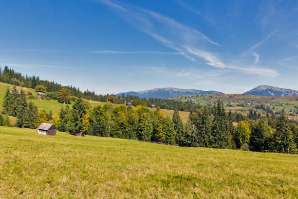 istock Mountain valley in Yablunytsia, resort Bukovel, Ukraine. 1047020672