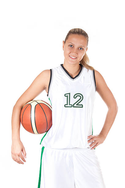 istock Smiling female basketball player 104702658