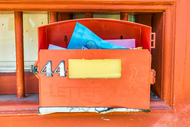 istock Red vintage letter box 1047027294