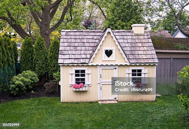 Playhouse In The Yard Stock Photo - Download Image Now - Playhouse, House, Heart Shape