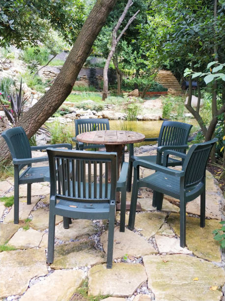 istock Garden furniture, table and chairs 1047031042