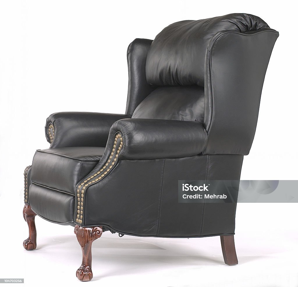 Leather wing chair  Armchair Stock Photo