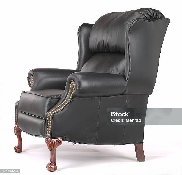 Leather Wing Chair Stock Photo - Download Image Now - Armchair, Chair, Color Image