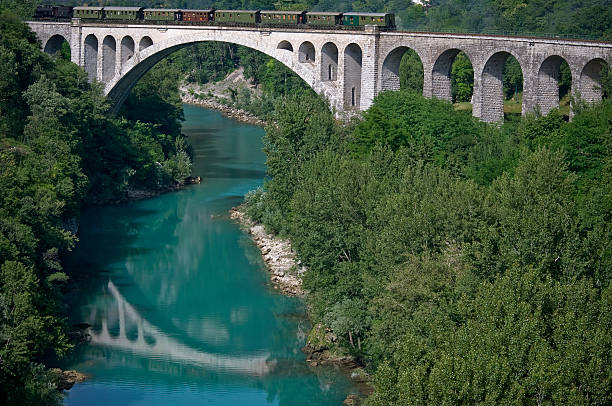 istock Steam Train on Stone Bridge Slovenia 104703745