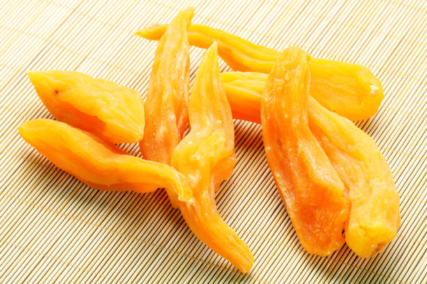 Dried sweet potato on Straw curtain
