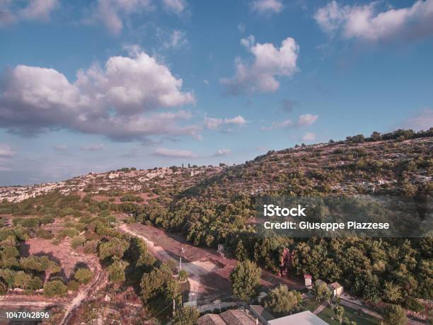 Aerial View Of The Cava A Natural Cave In Sicily During A Summer Day Afternoon Stock Photo - Download Image Now