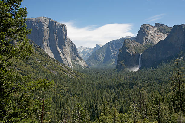 Yosemite Valley entrance from tunnel view stock photo