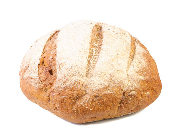 istock circle Loafs of black bread . 104705478