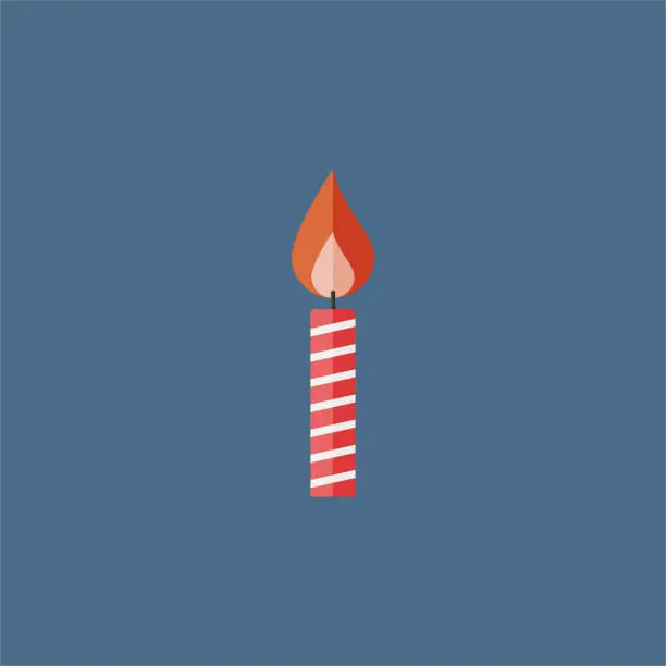 Vector illustration of Flat icons Christmas and birthday party candles. Icons candles. For mobile user interface ( UI ) . App, website and operating system icons. Vector illustration, Adobe illustrator EPS10 compatible.