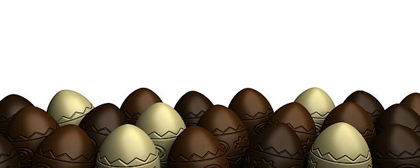 Rows of Easter eggs stock photo