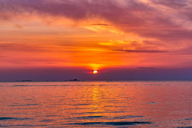 istock Idyllic sunset ocean bay view 1047071326