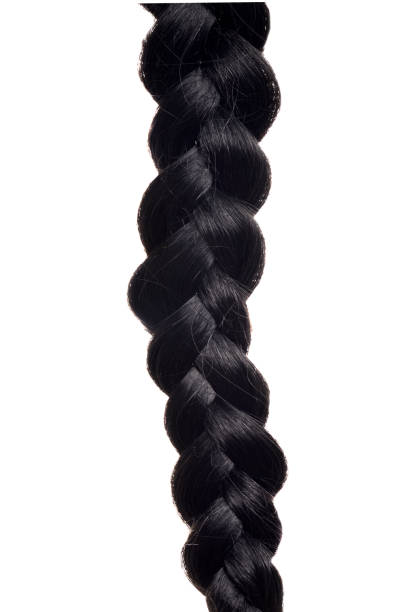 closeup isolated black hair braid closeup isolated black hair braid on white background black hair braiding stock pictures, royalty-free photos & images