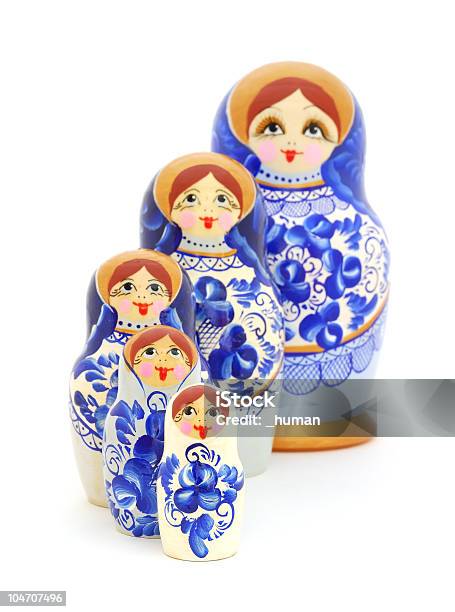 Russische Puppen Stockfoto und mehr Bilder von Babuschka-Kopftuch - Babuschka-Kopftuch, Blau, Farbbild