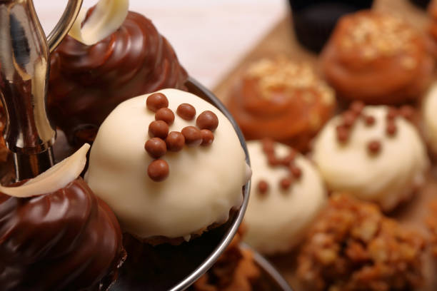 istock Catering sweets, closeup cakes on event or wedding reception 1047076256