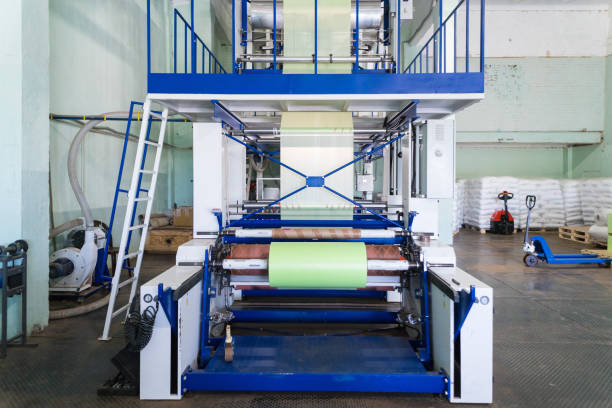istock Blown film extrusion plastic bag making machine 1047076640