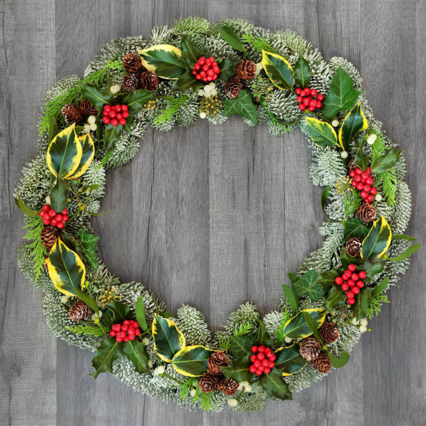 istock Traditional Winter and Christmas Wreath 1047082720
