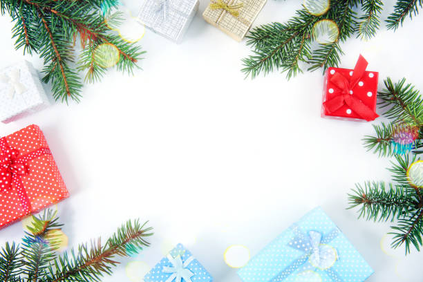 istock Christmas decoration,fir branches frame. 1047083582