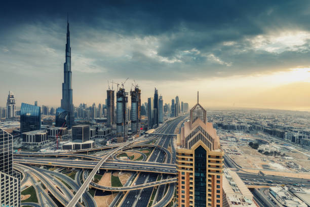 istock Aerial panoramic view on downtown Dubai, United Arab Emirates. 1047086552