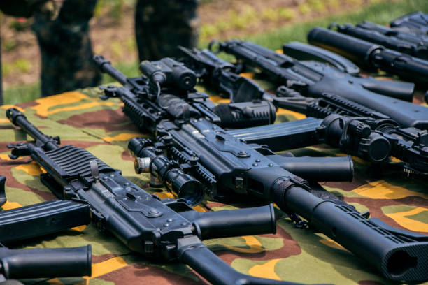 istock Military equipment. Machine guns. 1047086872