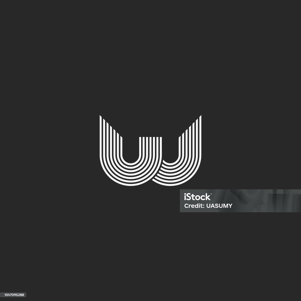 Logo W Letter Monogram Smooth Thin Parallel Lines Creative Design ...
