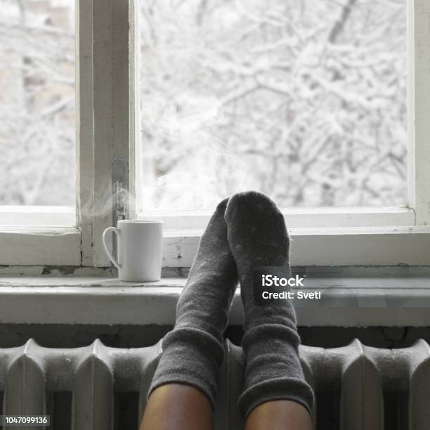 Cozy Winter Still Life Stock Photo - Download Image Now - Winter, Cold Temperature, Window