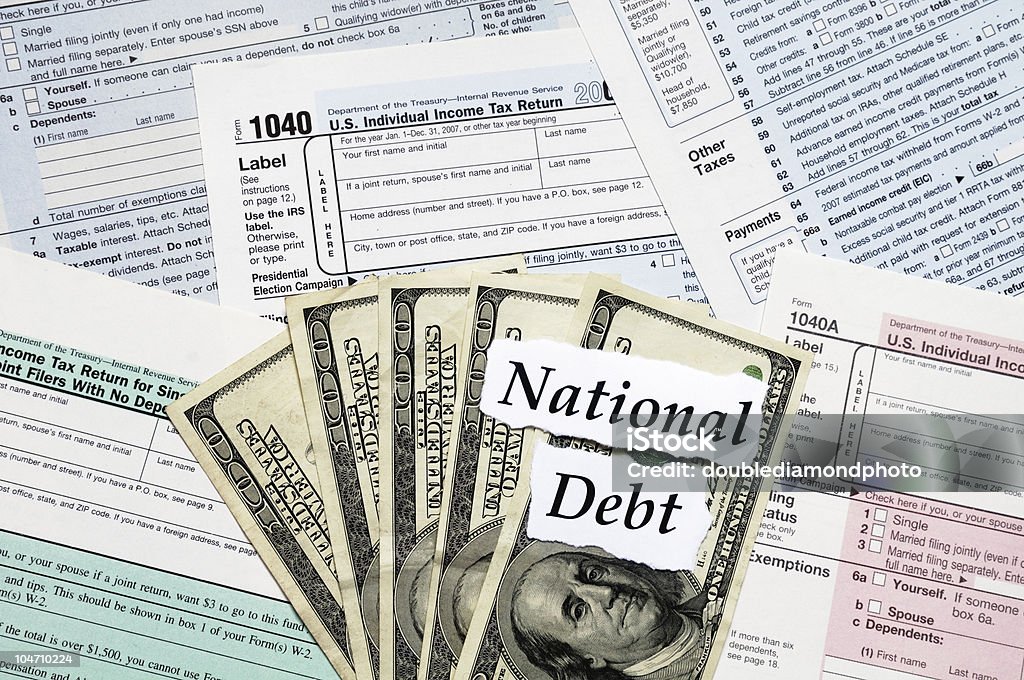 National Debt formulários de impostos - Foto de stock de Desespero royalty-free