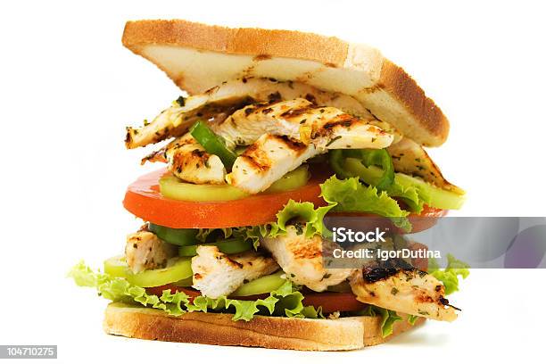 구운 닭 샌드위치 0명에 대한 스톡 사진 및 기타 이미지 - 0명, 건강에 좋지 않은 음식, 고기