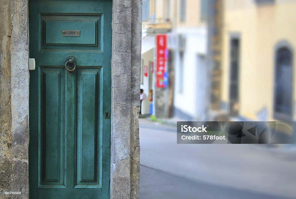 Green door  Ancient Stock Photo