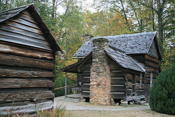istock Early American cabin 104710816