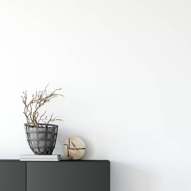 istock mock up wall interior. Scandinavian style. Wall art. 3d rendering, 3d illustration 1047111572