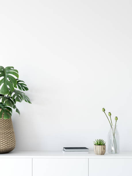 istock mock up wall interior. Scandinavian style. Wall art. 3d rendering, 3d illustration 1047111840