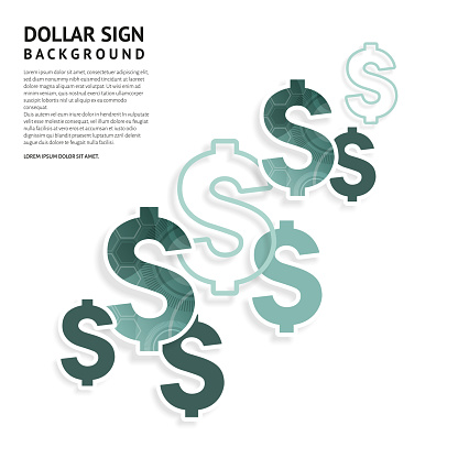 Dollar signs design. American currency signs on white background.