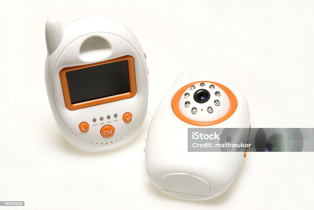 Two orange and white baby monitors Safety monitor Baby Monitor Stock Photo