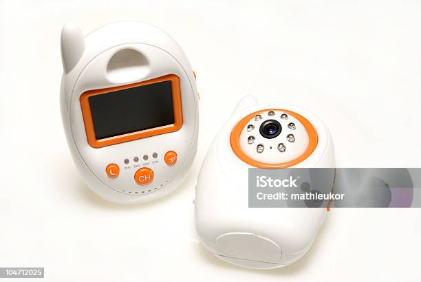Two Orange And White Baby Monitors Stock Photo - Download Image Now - Baby Monitor, Camera - Photographic Equipment, Antenna - Aerial