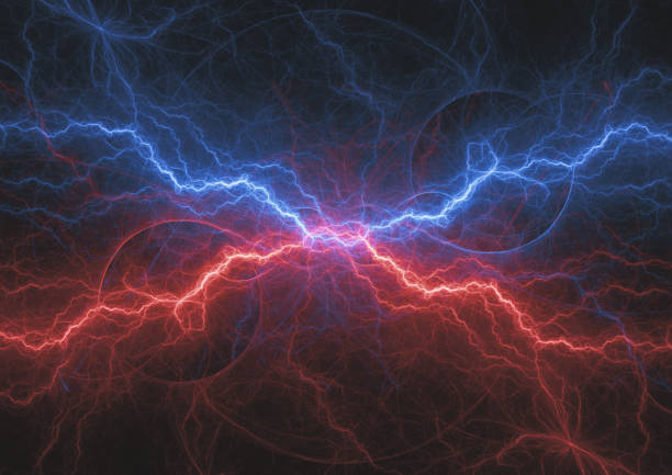 istock Hot fire and cool ice lightning abstract, plasma and power concept 1047125662