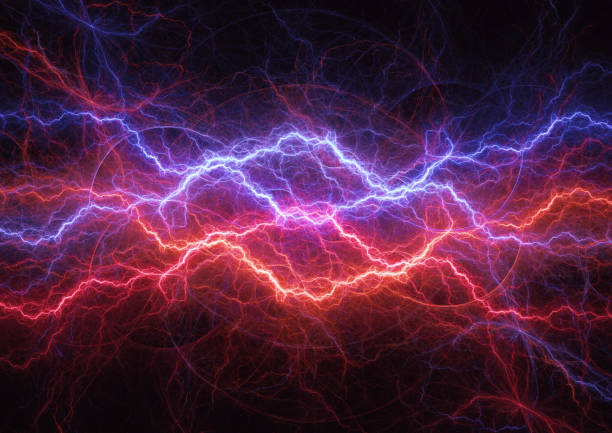 istock Hot fire and cool ice lightning abstract, plasma and power concept 1047125672