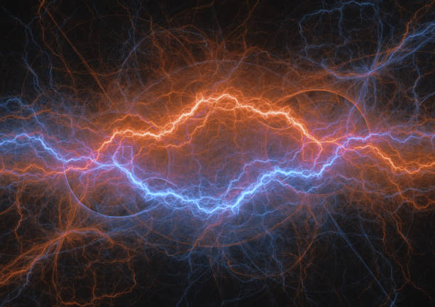 istock Hot fire and cool ice lightning abstract, plasma and power concept 1047125676