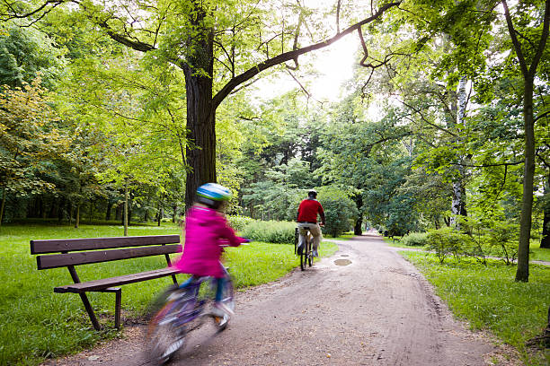 Park in spring time stock photo