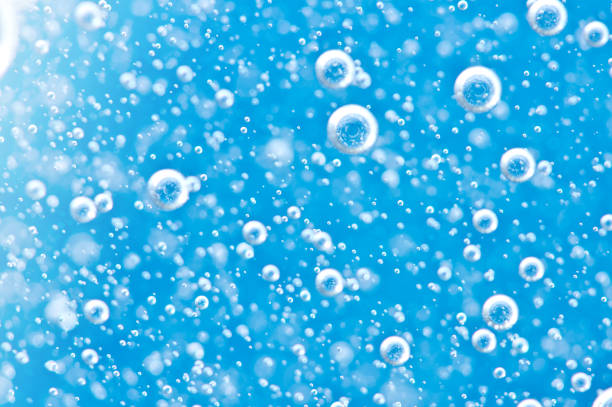 Bubbles Of Oxygen Under Water Water Blue Structure Macro Stock Photo -  Download Image Now - iStock