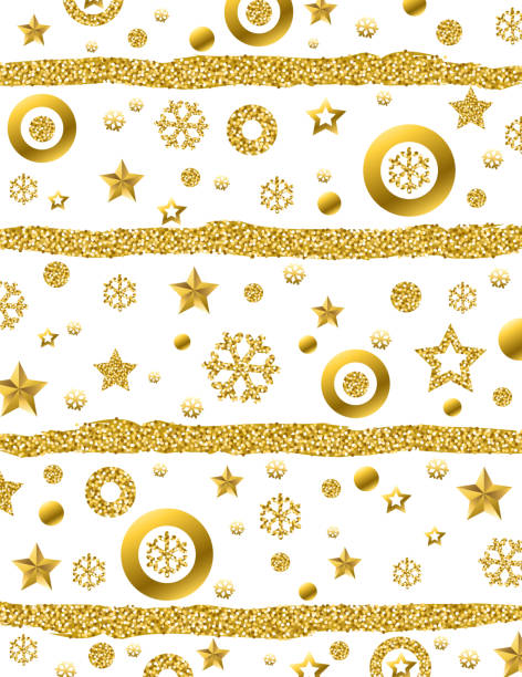 istock Christmas  background with golden glittering snowflakes, stars and brushes,  vector illustration 1047142866