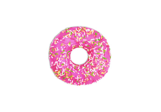 istock Pink dount isolated on white background. 1047145612