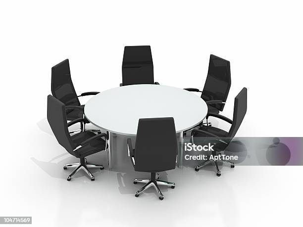 Konferencja Okrągły Stół I Krzesła Restauracyjne - zdjęcia stockowe i więcej obrazów Rozmowy okrągłego stołu - Rozmowy okrągłego stołu, Zebranie, Biuro