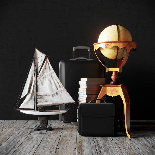 istock tourism adventures elements closeup photo with vintage globe concept 1047167726
