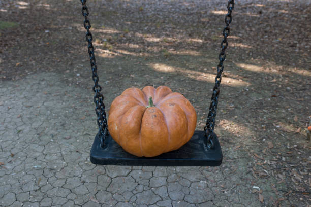 istock real orange halloween pumpkin with carving 1047179732