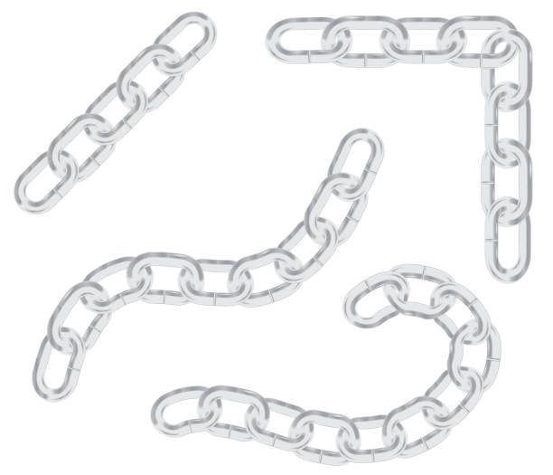 istock a set of elements of steel chains. corners and ornaments 1047180474