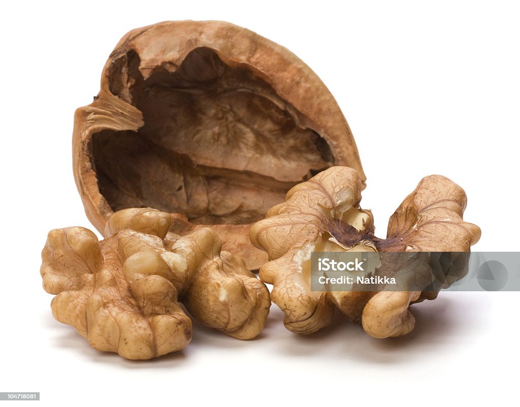 Walnuts  Front View Stock Photo