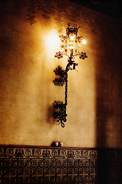 This lamp is typical from the spanish art nouveau style also called as 'modernistas'. This lamp was shot in Barcelona. Please note the file is highly grainy (but no pixel discoloration) due to low lighting.