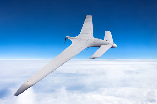 istock Unmanned military drone high speed flight in the sky. 1047206266