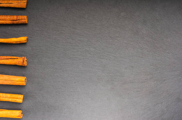istock strips cinnamon on slate place on the right 1047217894